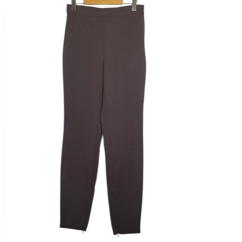 Babaton Aritzia Chocolate Brown Straight Leg Ankle Cropped Pants Sz 6 Neutral